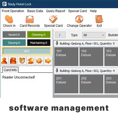 Tampilan Software Manajemen Hotel Lock