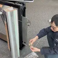 Teknisi melakukan wiring sistem turnstile di Binjai