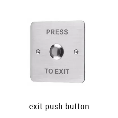 Tombol Exit Button standar untuk membuka pintu akses kontrol