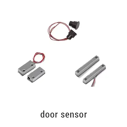 Sensor pintu magnetik untuk memonitor status pintu (terbuka/tertutup)