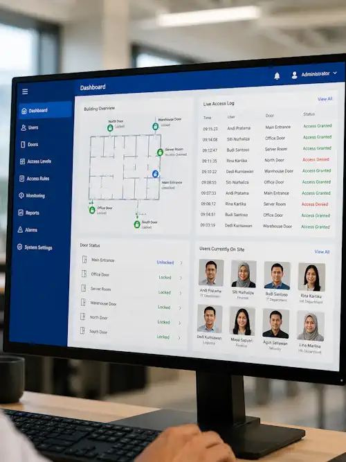 Software akses kontrol yang memungkinkan manajemen akses staff dengan mudah