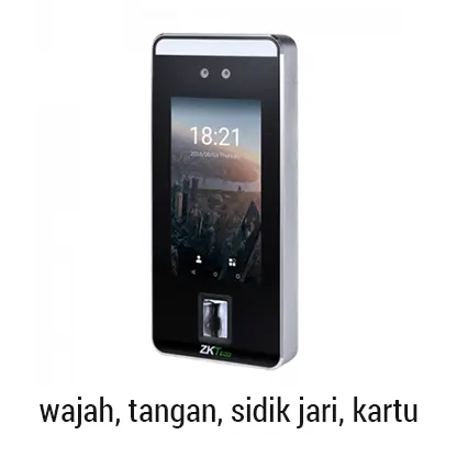 Mesin akses kontrol multi-biometrik (wajah & sidik jari)
