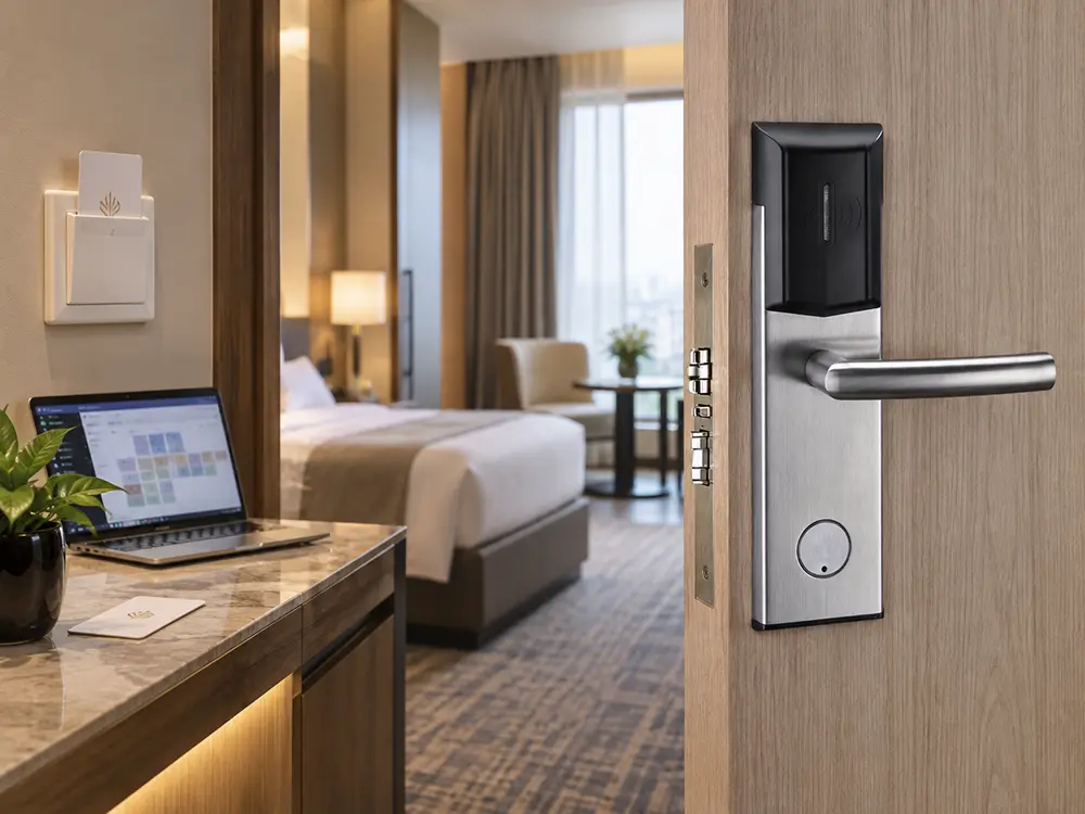 Instalasi hotel lock system pada properti klien Titantek